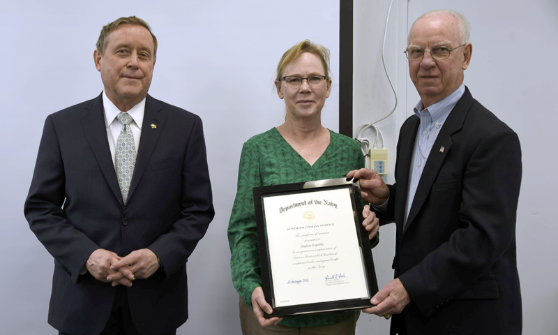 Physics Faculty, Alumnus Honored With Superior Civilian Service Award